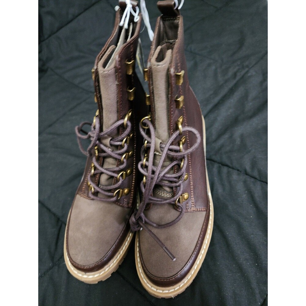 NEW BROWN TESSA PLATFORM BOOTS SZ 6 1/2
